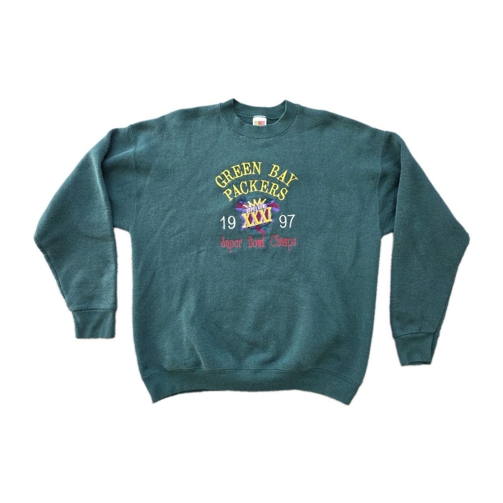 Vintage 1997 Green Bay Packers Super Bowl XXXI Champions Sweatshirt XL NFL